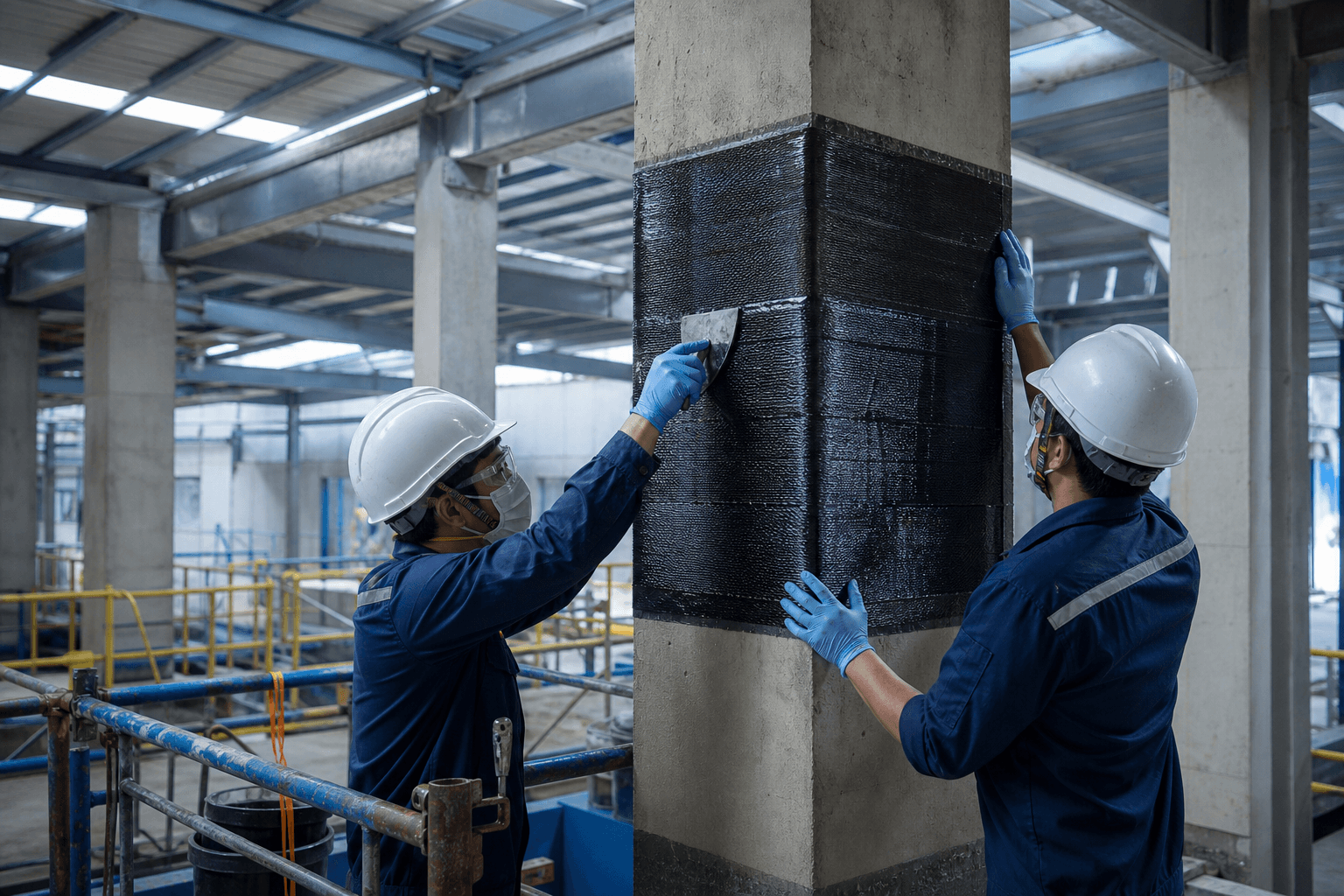 Ilustrasi FRP Structural Strengthening pada elemen beton